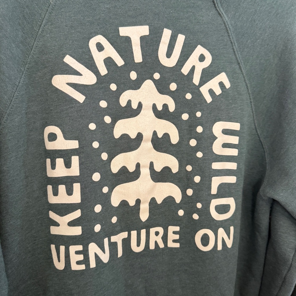 Keep Nature Wild Men's Green Graphic Crewneck Sweatshirt L - Picture 3 of 4
